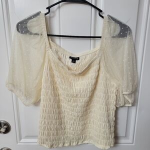 Elegant Cream Smocked Women's Torrid Top